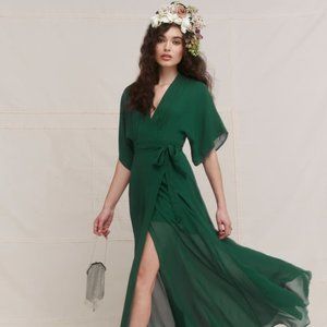 Reformation Winslow Dress - Emerald Large